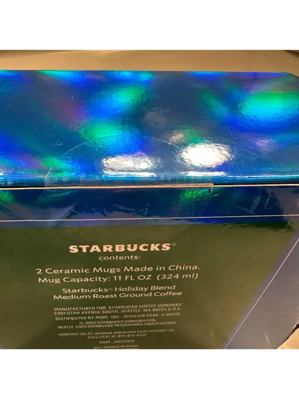 Starbucks 2022 Holiday Coffee Mug Gift Set Green Red Ceramic Cup Christmas READ